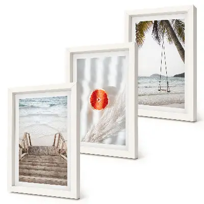 Gallery wall Strand met houten trap, vakantiesfeer