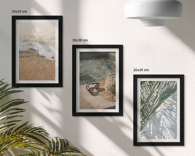 Gallery wall Water strandhoed en zonnebril bladeren