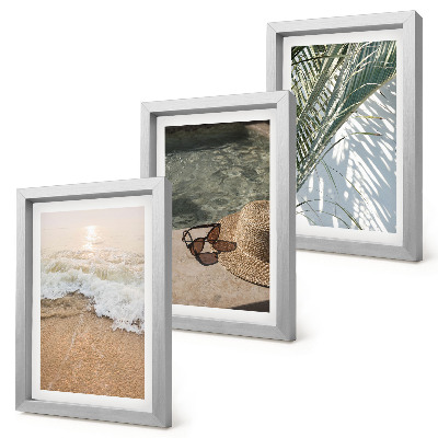 Gallery wall Water strandhoed en zonnebril bladeren