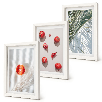 Gallery wall Vakantie met tropische vruchten en palmbladeren