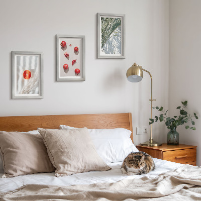 Gallery wall Vakantie met tropische vruchten en palmbladeren
