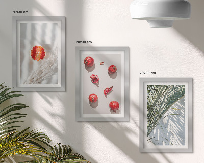 Gallery wall Vakantie met tropische vruchten en palmbladeren
