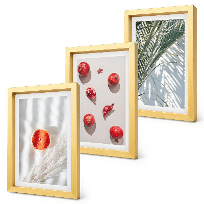 Gallery wall Vakantie met tropische vruchten en palmbladeren
