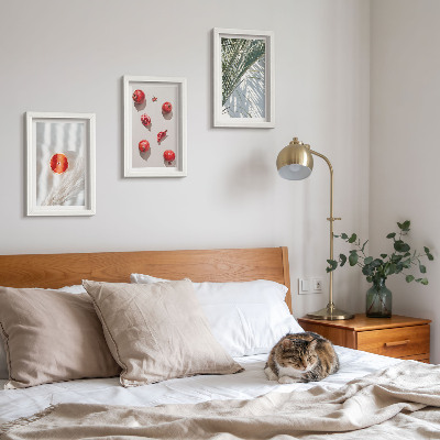 Gallery wall Vakantie met tropische vruchten en palmbladeren