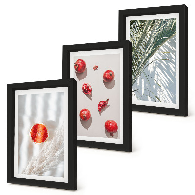 Gallery wall Vakantie met tropische vruchten en palmbladeren