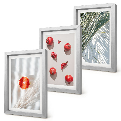 Gallery wall Vakantie met tropische vruchten en palmbladeren