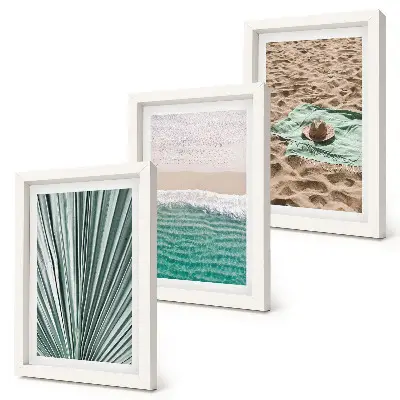 Gallery wall Zomerse vakantiegezichten op het strand aan zee