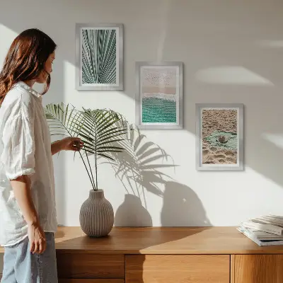 Gallery wall zomerse vakantiegezichten aan het strand