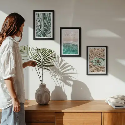 Gallery wall zomerse vakantiegezichten aan het strand