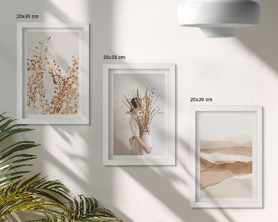 Gallery wall Abstracte plantmotieven in rustieke boho-stijl