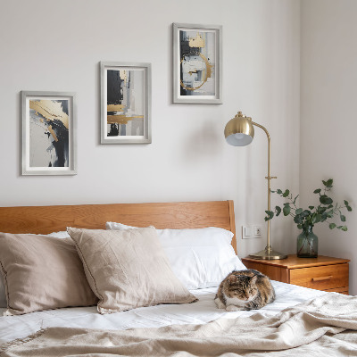 Gallery wall Abstracte schilderijcomposities in zwart-wit