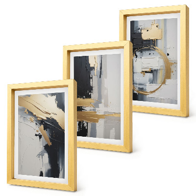 Gallery wall Abstracte schilderijcomposities in zwart-wit