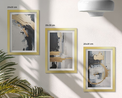 Gallery wall Abstracte schilderijcomposities in zwart-wit