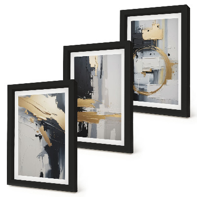 Gallery wall Abstracte schilderijcomposities in zwart-wit