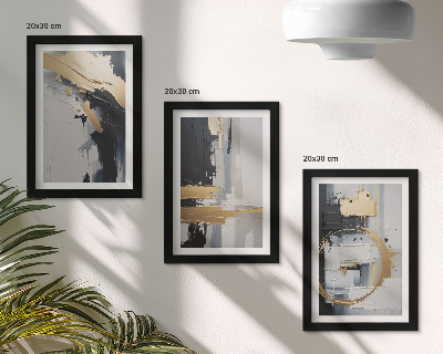 Gallery wall Abstracte schilderijcomposities in zwart-wit