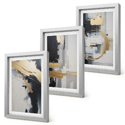 Gallery wall Abstracte schilderijcomposities in zwart-wit