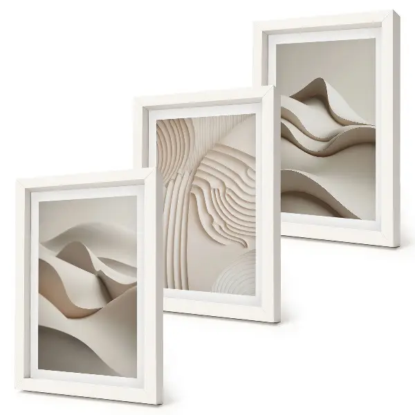 Gallery wall Abstracte golven en structuren in beigetinten