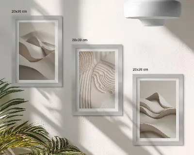 Gallery wall Abstracte golven en structuren in beigetinten