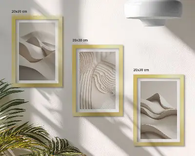 Gallery wall Abstracte golven en structuren in beigetinten