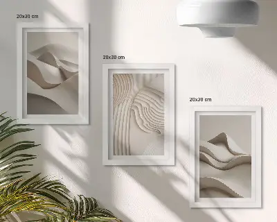 Gallery wall Abstracte golven en structuren in beigetinten