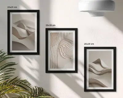 Gallery wall Abstracte golven en structuren in beigetinten