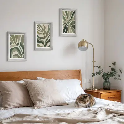 Gallery wand plantenpatronen in groen- en tintenbeige