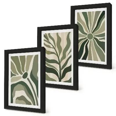 Gallery wand plantenpatronen in groen- en tintenbeige