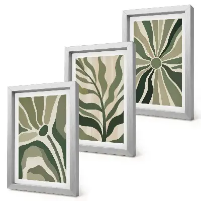 Gallery wand plantenpatronen in groen- en tintenbeige