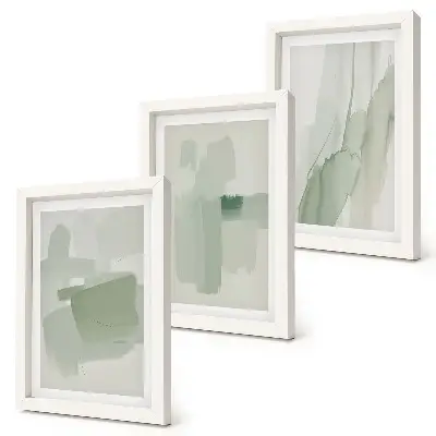 Gallery wall met abstracte patronen in aquarel-stijl