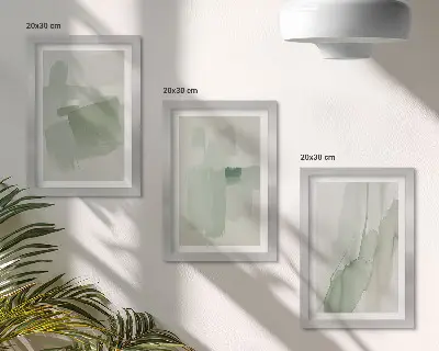 Gallery wall met abstracte patronen in aquarel-stijl