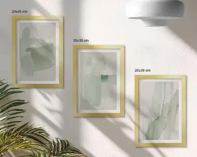 Gallery wall met abstracte patronen in aquarel-stijl