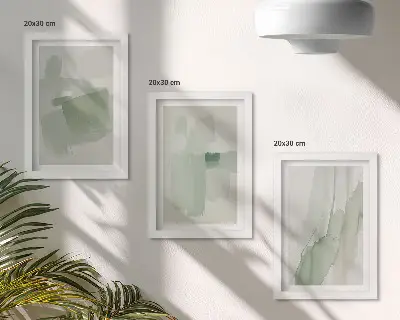 Gallery wall met abstracte patronen in aquarel-stijl