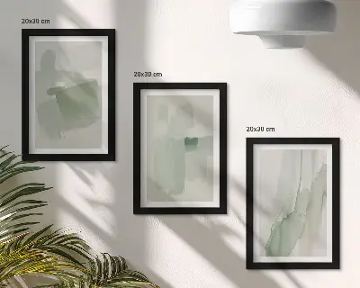 Gallery wall met abstracte patronen in aquarel-stijl