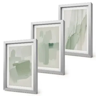 Gallery wall met abstracte patronen in aquarel-stijl