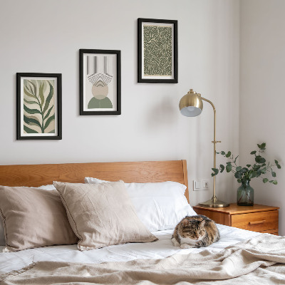 Gallery wall Abstracte bladeren en geometrische vormen
