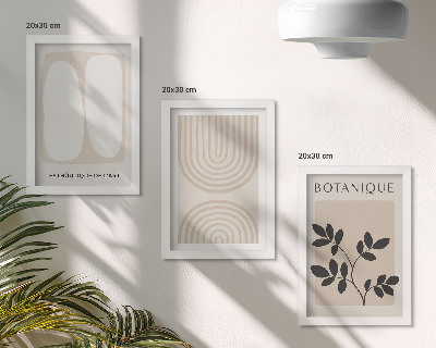 Gallery wall Boho-posters met delicate, abstracte plantmotieven