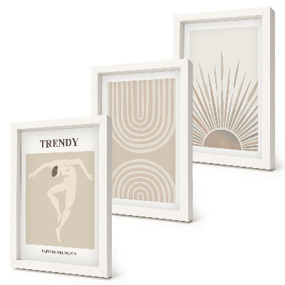 Gallery wall Pastelkleurige posters, trendy boho-abstracties