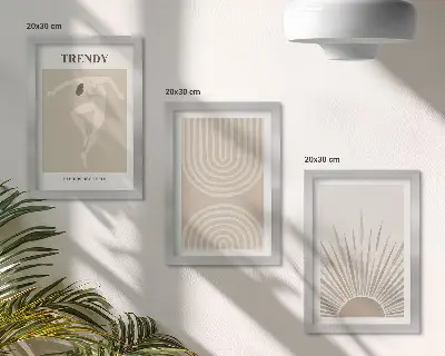 Gallery wall pastelkleurige posters met boho-abstracties