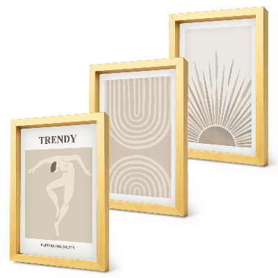 Gallery wall Pastelkleurige posters, trendy boho-abstracties