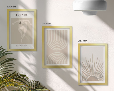 Gallery wall Pastelkleurige posters, trendy boho-abstracties