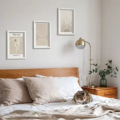 Gallery wall pastelkleurige posters met boho-abstracties