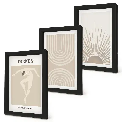 Gallery wall pastelkleurige posters met boho-abstracties