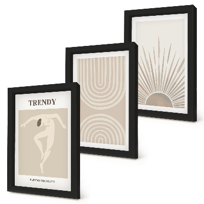 Gallery wall Pastelkleurige posters, trendy boho-abstracties