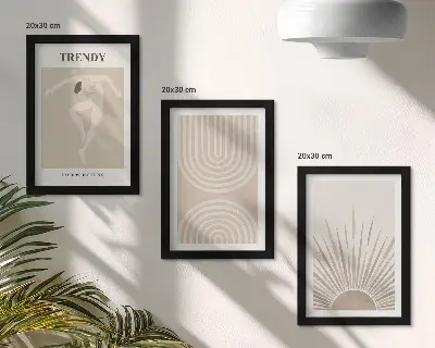 Gallery wall pastelkleurige posters met boho-abstracties