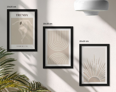 Gallery wall Pastelkleurige posters, trendy boho-abstracties
