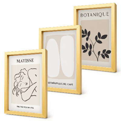 Set van ingelijste schilderijen Stijlvolle minimalistische schilderijen met plantmotieven van Matisse