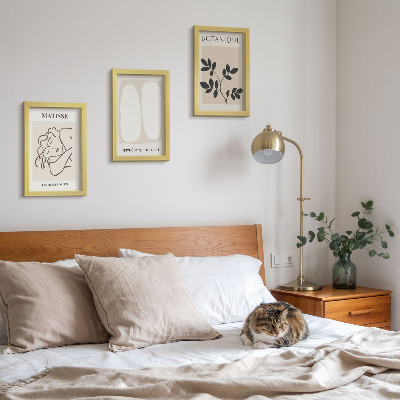 Set van ingelijste schilderijen Stijlvolle minimalistische schilderijen met plantmotieven van Matisse