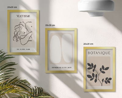 Set van ingelijste schilderijen Stijlvolle minimalistische schilderijen met plantmotieven van Matisse