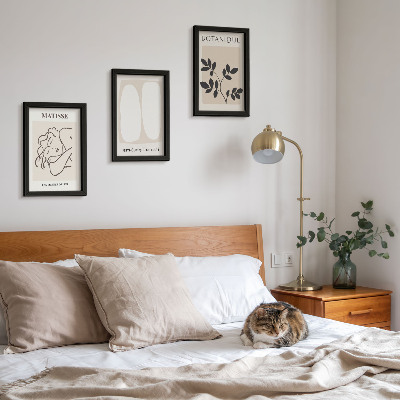 Set van ingelijste schilderijen Stijlvolle minimalistische schilderijen met plantmotieven van Matisse
