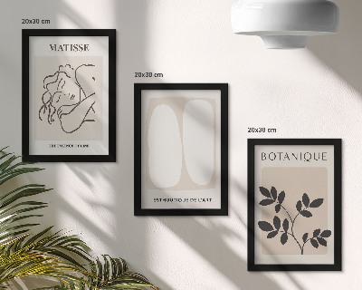 Set van ingelijste schilderijen Stijlvolle minimalistische schilderijen met plantmotieven van Matisse